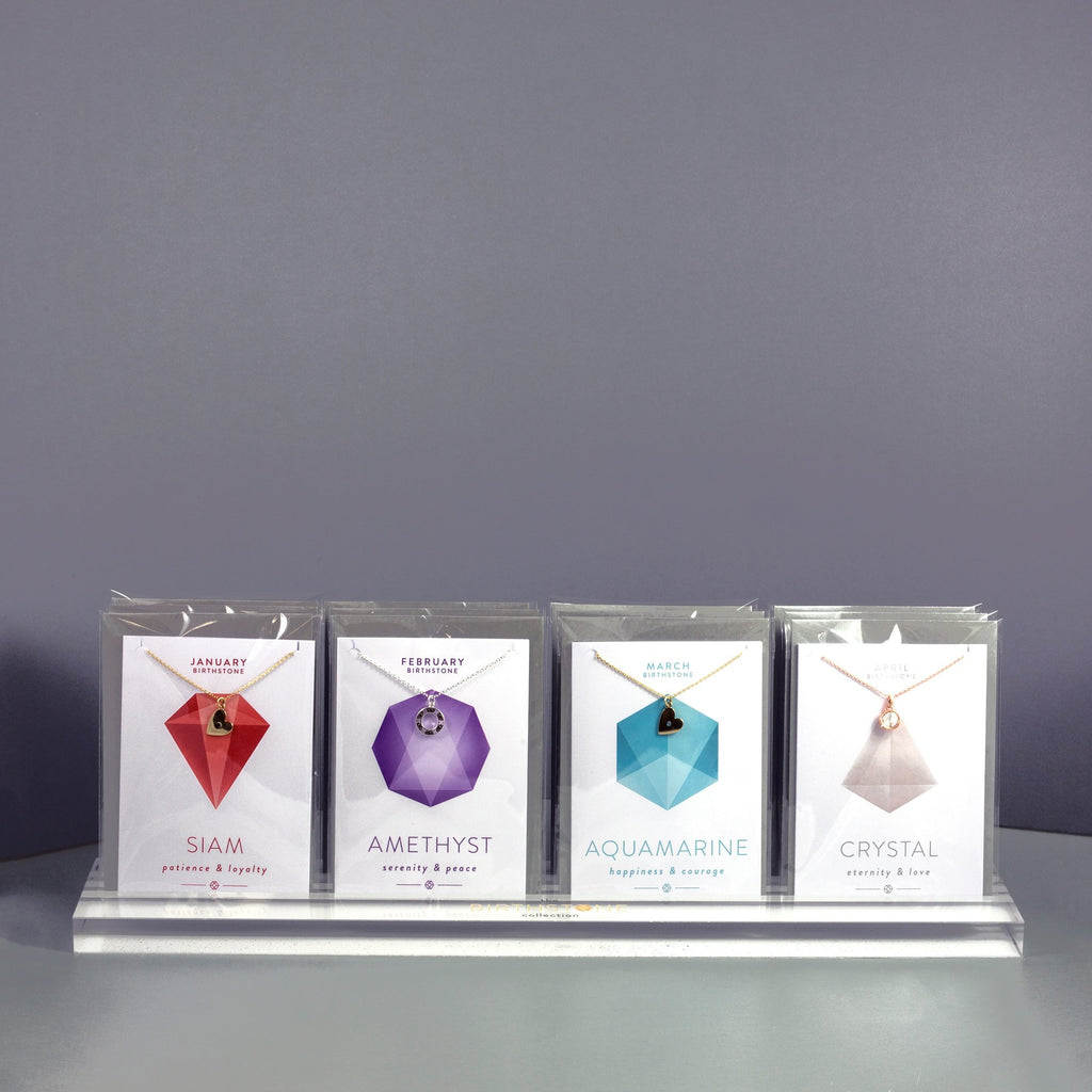 12 Slot Acrylic Birthstone POS milled display unit