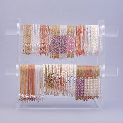 Rose Gold Compass & Metallic Bead Bridal Bracelet