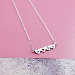 Heart Personalised Family Birthstone Necklace