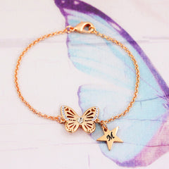 Butterfly bracelet | birthstone bracelets uk | butterfly jewellery | rose gold bracelet | birthstone for april | crystal bracelets | personalised bracelets