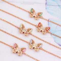 Butterfly bracelet | birthstone bracelets uk | butterfly jewellery | rose gold bracelet