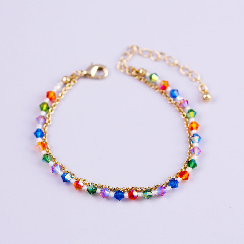 Gold Bead Bracelet in Dark Tones