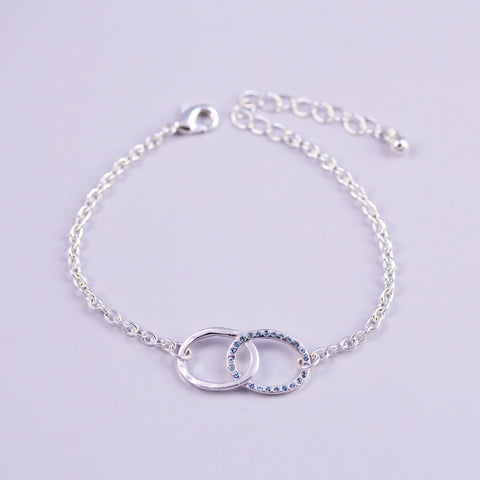 Silver Sapphire September Birthstone Infinity Bracelet