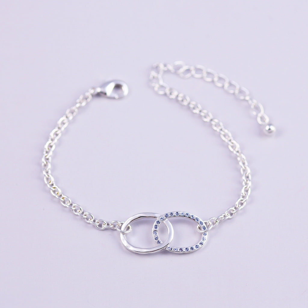 Silver Light Sapphire December Birthstone Infinity Bracelet