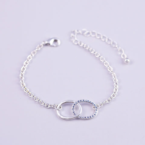 Silver Light Sapphire December Birthstone Infinity Bracelet