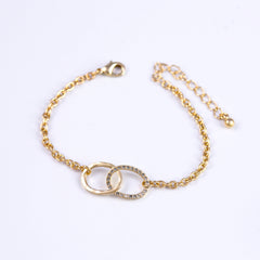 Gold & Black Diamond Bridal Infinity Bracelet