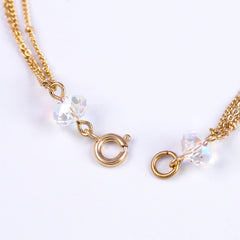 Gold & Iridescent Bead Bridal Satellite Bracelet