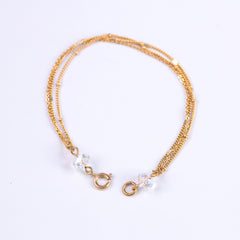 Gold & Iridescent Bead Bridal Satellite Bracelet