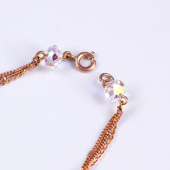 Rose Gold & Iridescent Bead Bridal Satellite Bracelet