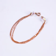 Rose Gold & Iridescent Bead Bridal Satellite Bracelet