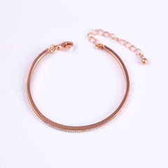 Rose Gold Clear Crystal Bangle