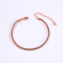 Rose Gold Clear Crystal Bangle