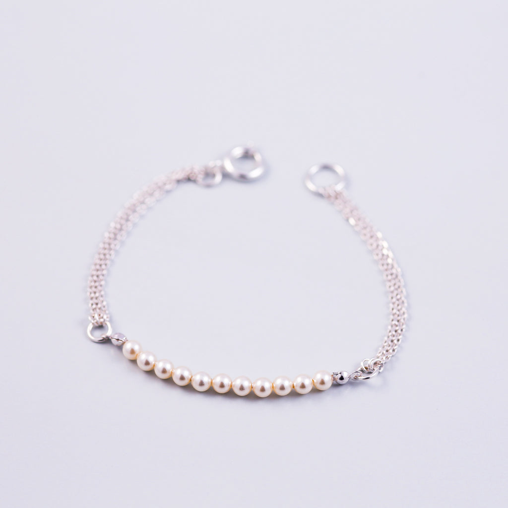 Pearl Bead Bracelet | Cute Friendship Bracelets | Friendship Jewellery | Silver & Cream