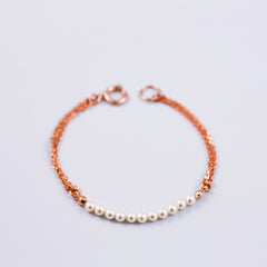 Rose Gold & Pearl Bead Bridal Bracelet