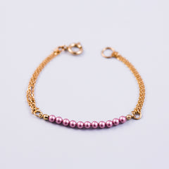 Pearl Bead Bracelet | Cute Friendship Bracelets | Friendship Jewellery | Gold & Crystal Powder