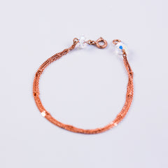 Rose Gold & Iridescent Bead Bridal Satellite Bracelet