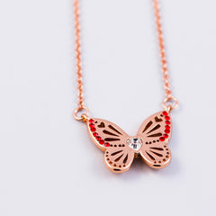 Butterfly Necklace | July Birthstone Necklace | Birthstone Colours | Ruby