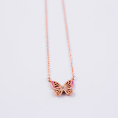 Butterfly Necklace | October Birthstone Necklace | Birthstone Colours | Rose
