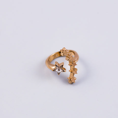 Gold & Crystal Shooting Star Cocktail Ring