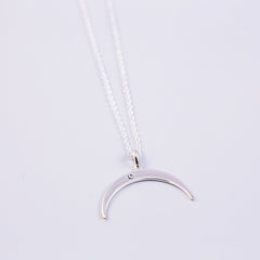Silver Inverted Crescent Moon Necklace