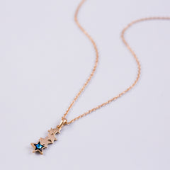 Gold and Blue Star Necklace