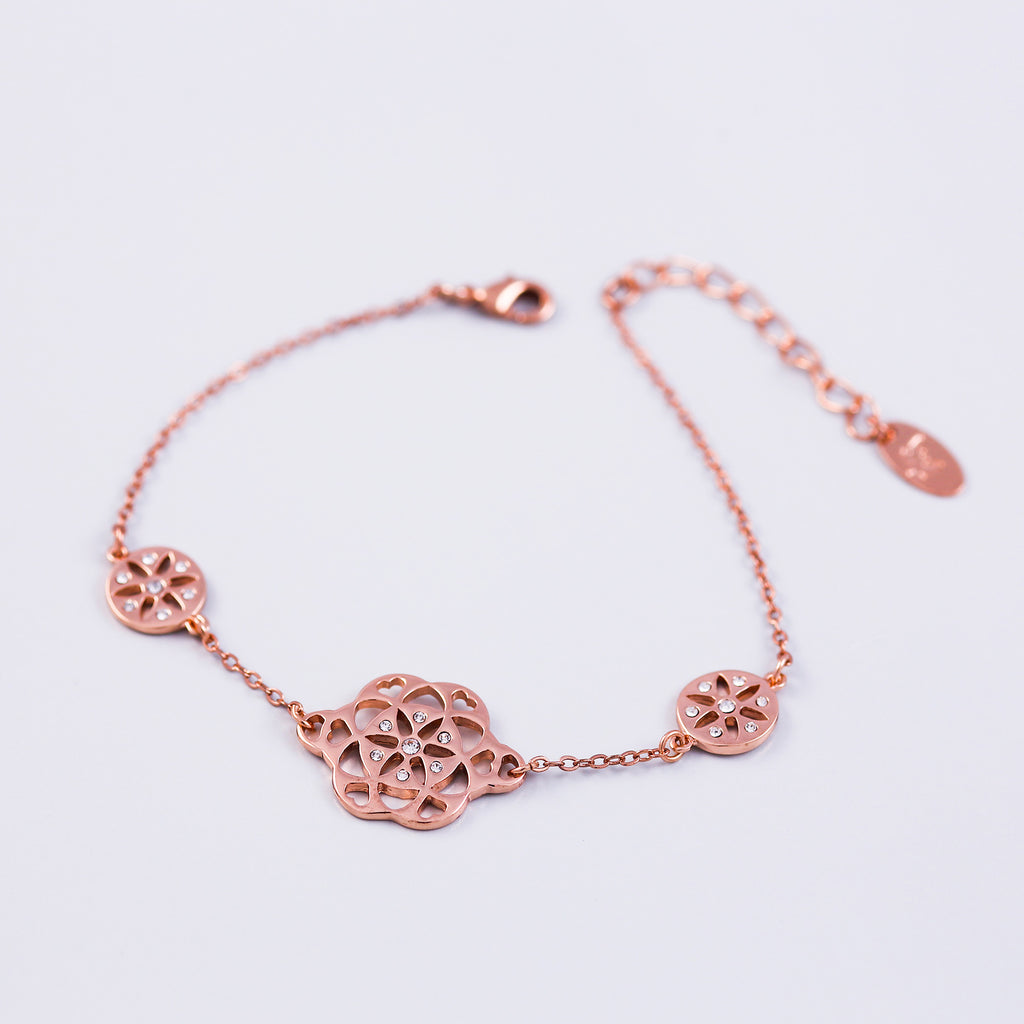 Rose Gold & Crystal Seed of Life Bracelet