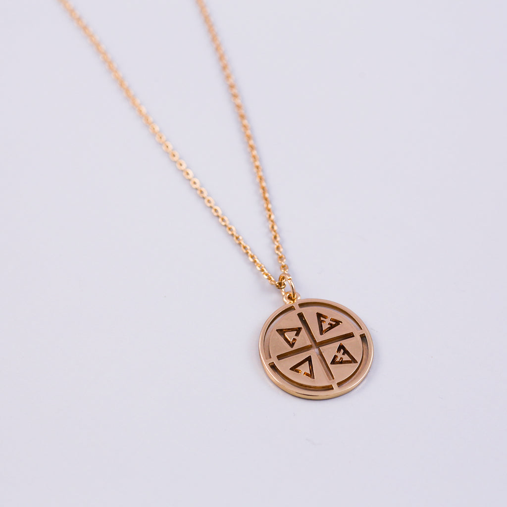 Gold Four Elements Symbol Necklace