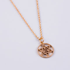 Gold Four Elements Pentagram Necklace