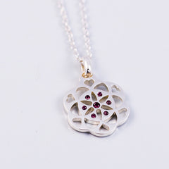 Sacred Geometry | Seed of Life | February Birthstone Necklace | Amethyst