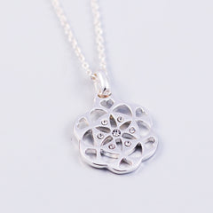 Sacred Geometry | Seed of Life | April Birthstone Necklace | Crystal