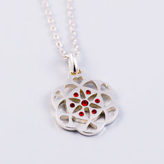 Sacred Geometry | Seed of Life | July Birthstone Necklace | Ruby