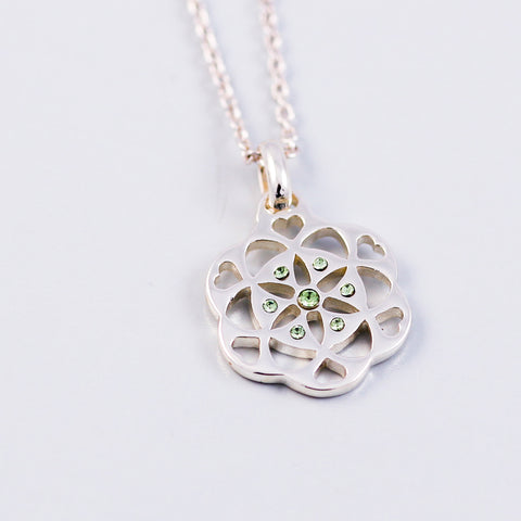 Seed of Life Peridot August Birthstone Necklace