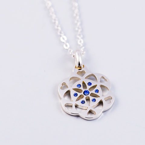 Seed of Life Sapphire September Birthstone Necklace