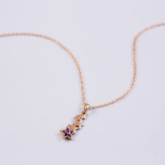 Gold & Purple Crystal Shooting Star Necklace