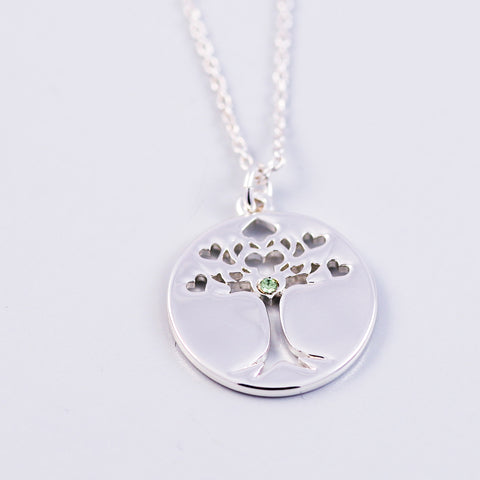 Tree of Life Peridot August Birthstone Necklace
