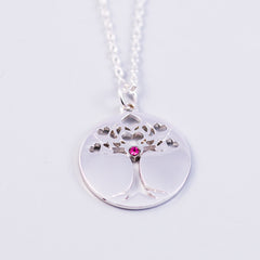 Tree of Life Necklace | October Birthstone Necklace | Birthstone Colours | Rose