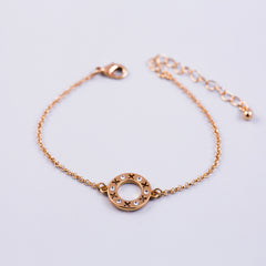 Gold & Crystal Circle XOXO Bracelet