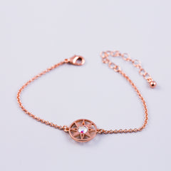 Rose Gold & Crystal AB Compass North Star Bracelet