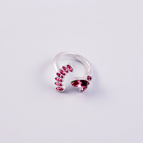 Silver & Rose Cherry Blossom Sakura Ring