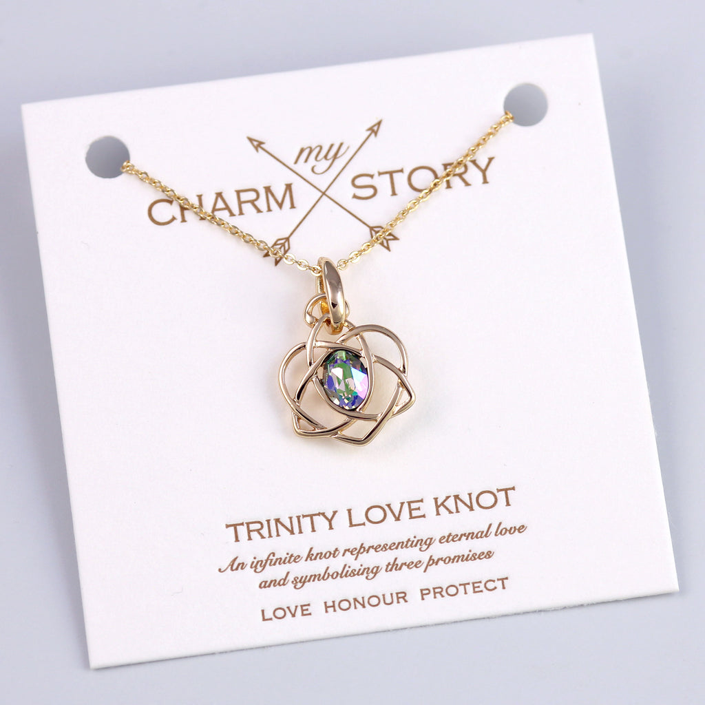 Gold Trinity Love Knot Necklace