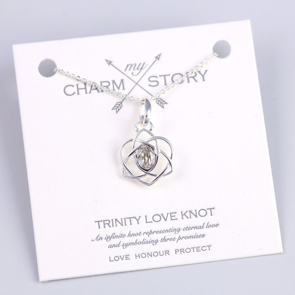 Silver Trinity Love Knot Necklace