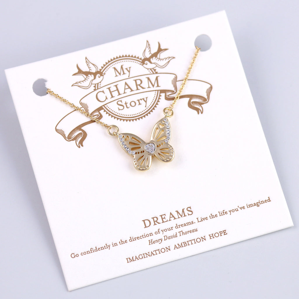 Gold Dreams Butterfly Necklace