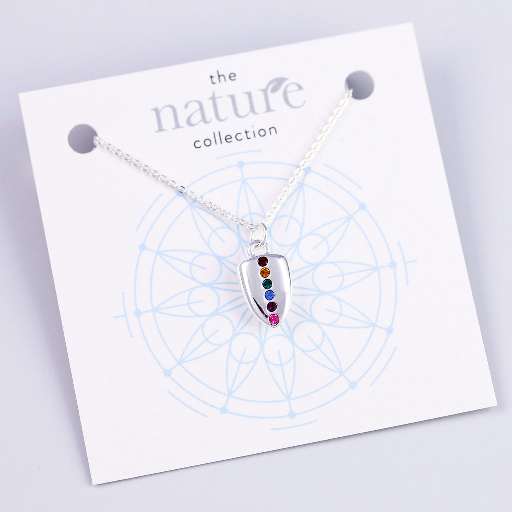 Silver Rainbow Shield Necklace Nature Collection