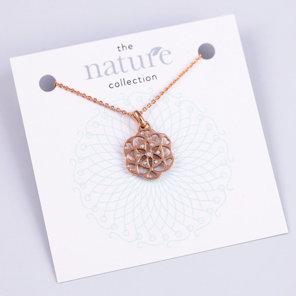 Rose Gold Seed of Life Necklace Nature Collection