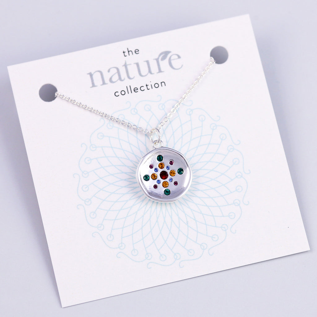 Silver Rainbow Circle Necklace Nature Collection
