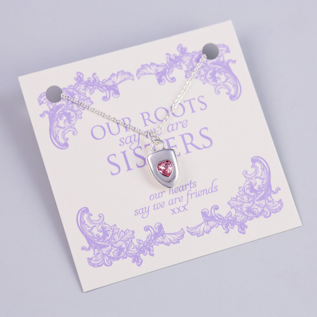 Sisters Sentiment Card with Silver Heart Shield