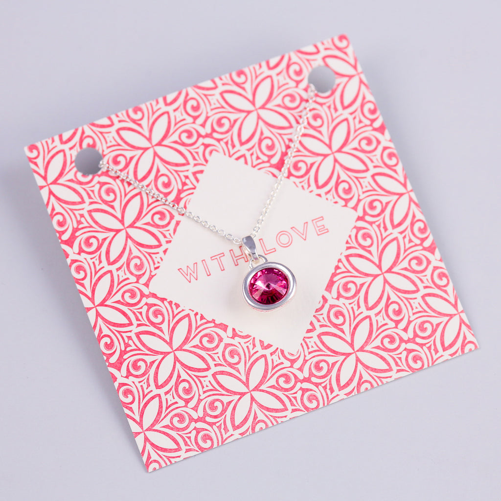 With Love Sentiment Card with Silver Gemstone