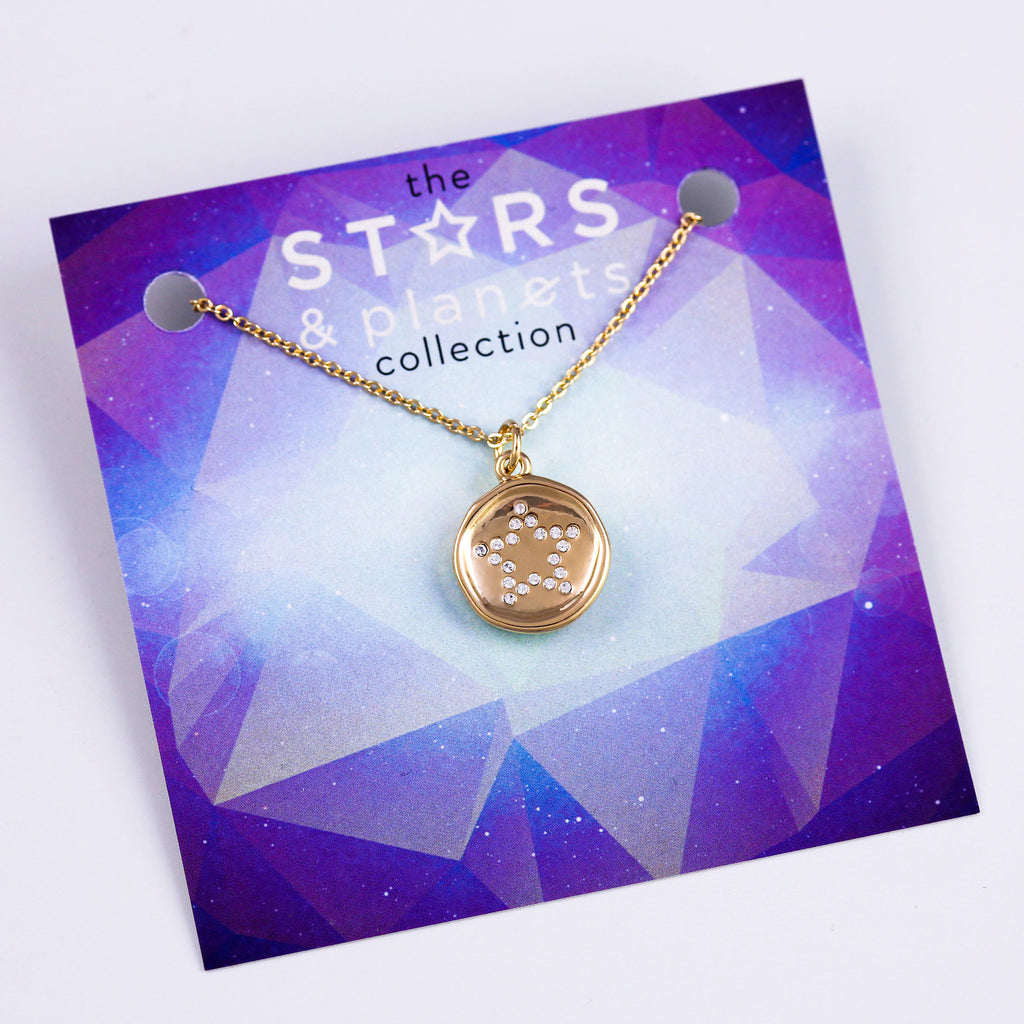 Gold Crystal Star Necklace Stars & Planets Collection