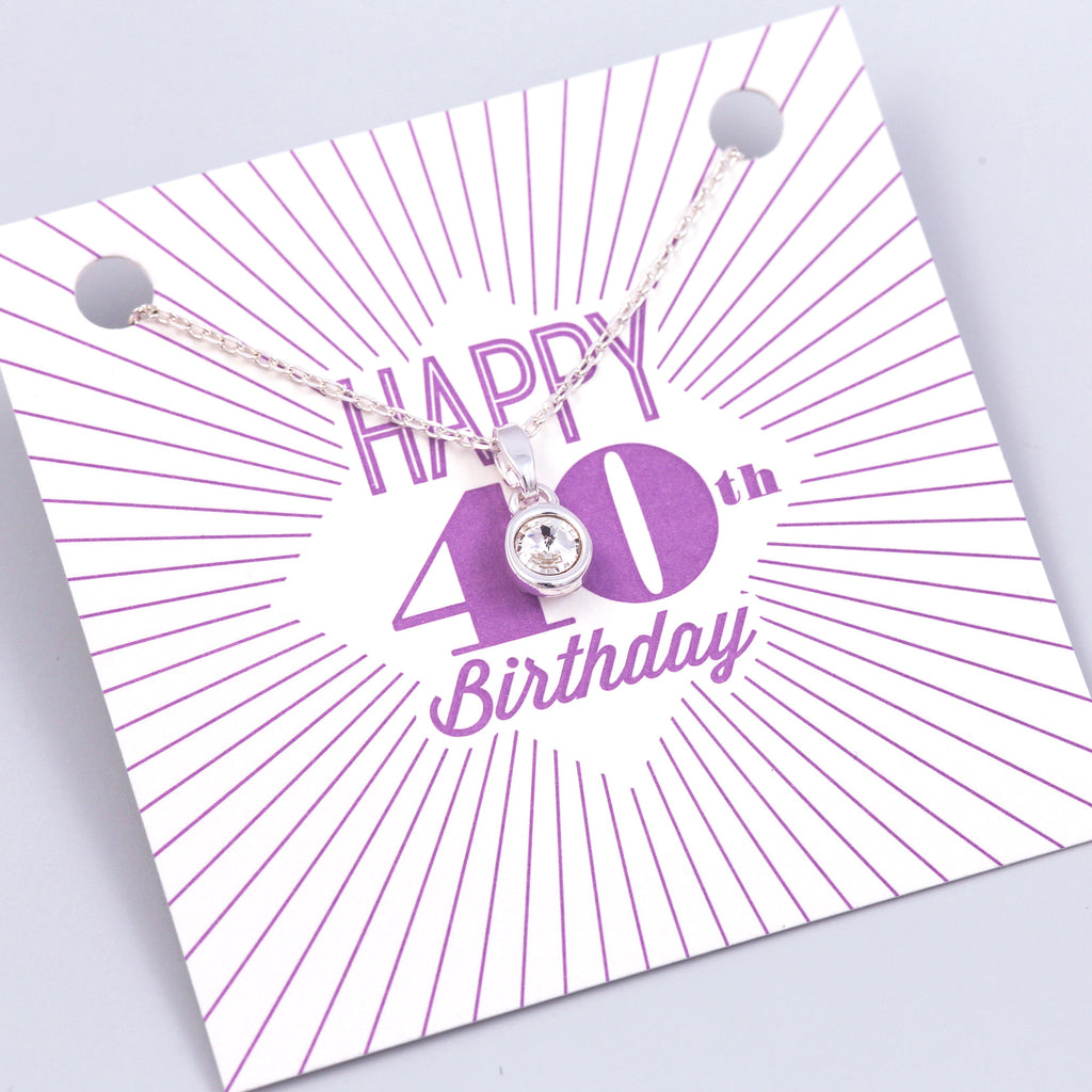 Happy 40th Birthday Gemstone Necklace