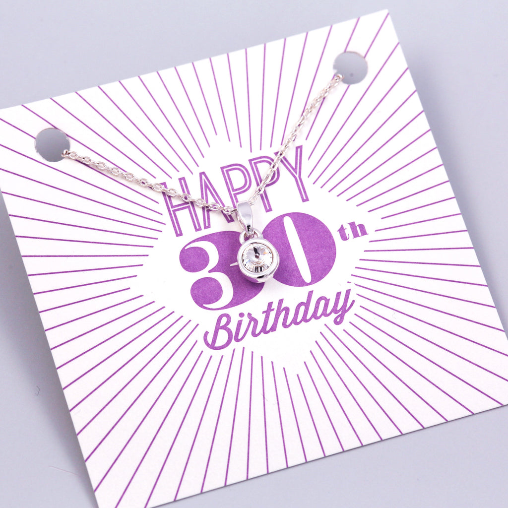 Happy 30th Birthday Gemstone Necklace